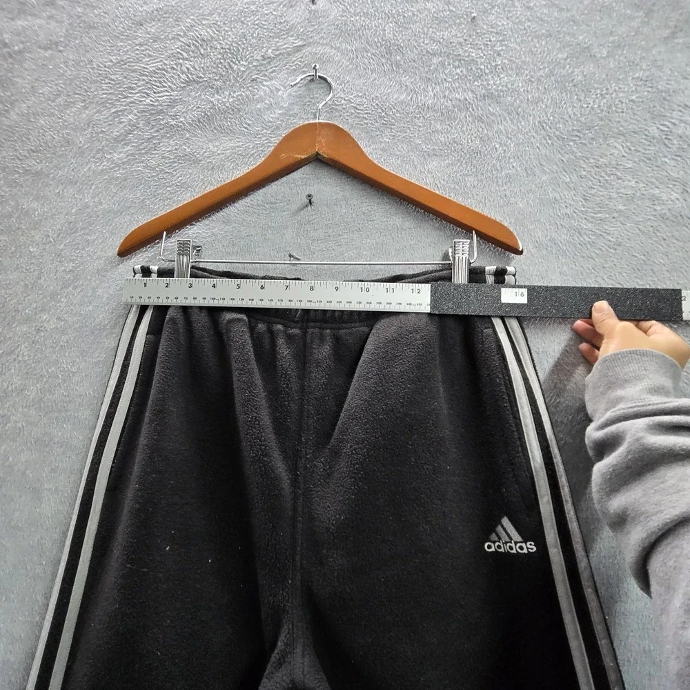 Adidas Men Activewear Pants M Black Embroidered Sweatpants‎ Fleece Logo 28